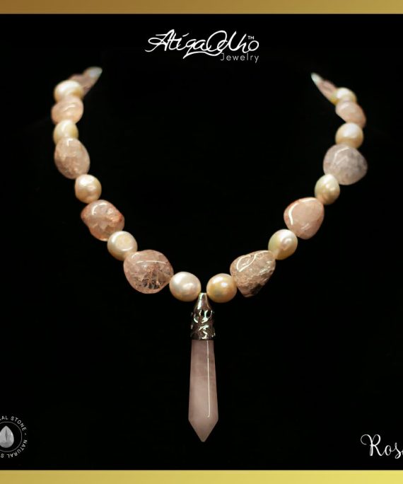 AON-Rosa-Natural Rose Quartz Necklace